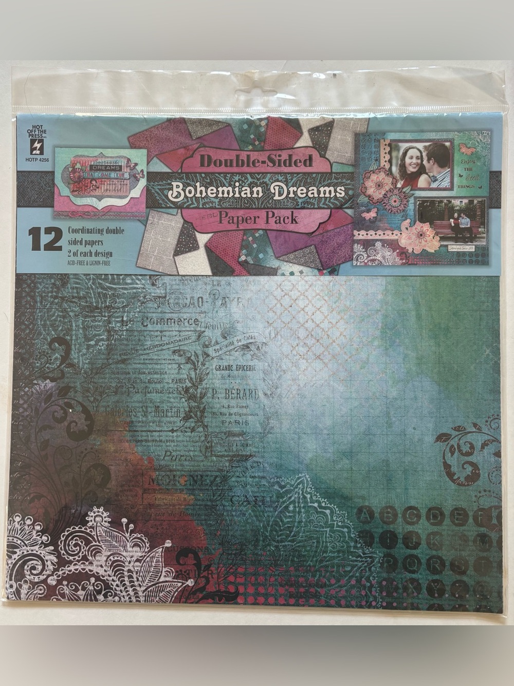 Bohemian Dreams Double-Sided Paper Pack - Teal and Pink